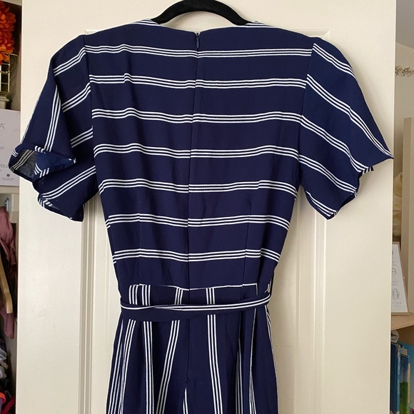 Navy & White Stripped Jumpsuit - Picture 7 of 10